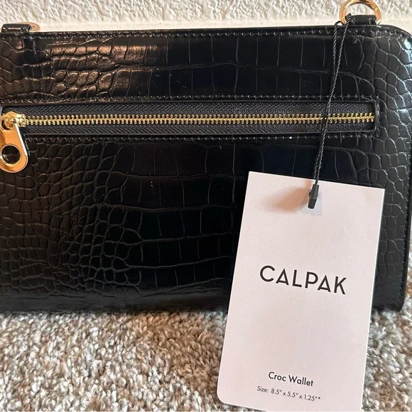 Calpak Black Croc-Embossed Wallet - Picture 2 of 6